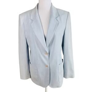 Patrick Mendes Size 3 US 8 Blazer Jacket Powder Blue Velvety Soft Faux Suede Lux